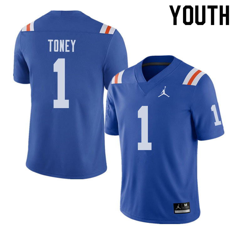 Jordan Brand Youth #1 Kadarius Toney Florida Gators Throwback Alternate College Football Jerseys Sal